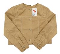 Nové - Hnědá semišová podšitá crop bunda H&M