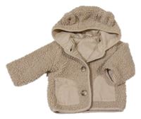Béžová huňatá podšitá bunda s kapucí Matalan