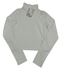 Nové - Bílý crop rolák H&M