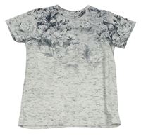 Šedé melírované květované tričko Primark