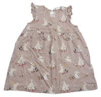 Béžové šaty s králíky zn. H&M