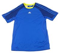 Modré sportovní funkční tričko s logem Adidas