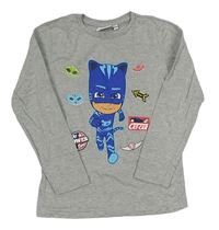 Šedé melírované triko s PJ Masks