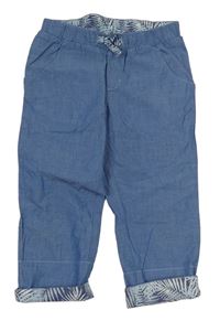 Světlemodré plátěné kalhoty H&M