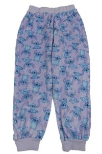 Lila pyžamové plyšové kalhoty se Stitchem zn. Disney
