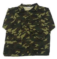 Khaki army plátěná košilová bunda s nášivkou 