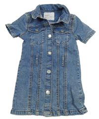 Světlemodré propínací riflové šaty s límečkem Denim Co.
