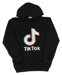 Černá mikina s TikTok a kapucí 