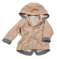 Starorůžová šusťáková jarní parka s kapucí F&F