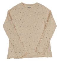 Pudrové květované pyžamové triko Pepperts