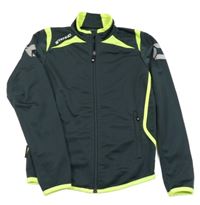Tmavošedo-neonová sportovní propínací mikina 
