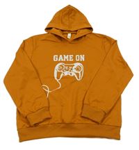 Hnědá lehká mikina s ovladačem a kapucí 