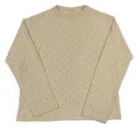 Světlebéžový lehký svetr s plíšky Zara