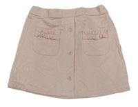 Světlerůžová manšestrová sukně s kapsami River Island