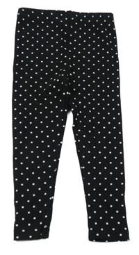 Černé puntíkaté žebrované legíny Primark