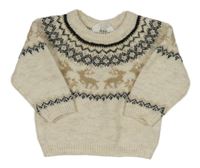 Smetanovo-béžový vzorovaný svetr Primark