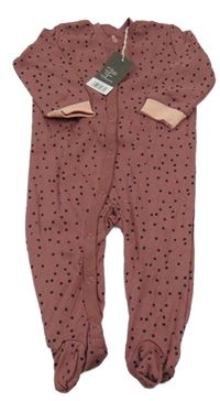 Nové - vínový puntíkatý overal 