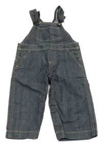 Tmavomodré laclové rifle s kapsou 