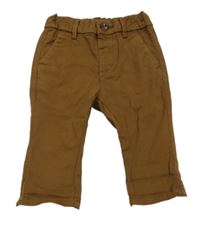 Nové - hnědé plátěné chino kalhoty Next