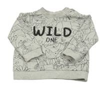 Šedá vzorovaná mikina s nápisem Nutmeg