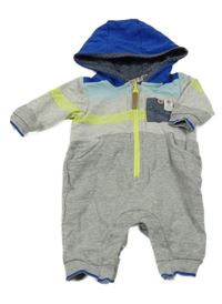 Šedá melírovaná tepláková kombinéza s kapucí Baker