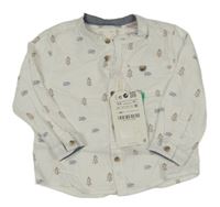 Nové - bílá vzorovaná košile Zara