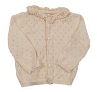 Meruňkový lehký perforovaný propínací svetr Matalan