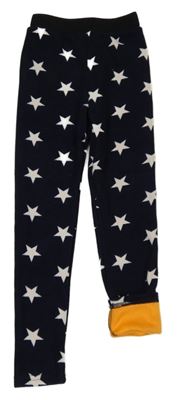 Tmavomodré thermo legíny s hvězdičkami 