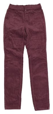 Vínové elastické manšestráky H&M