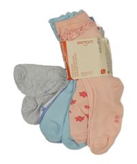 Nové - 6x růžovo-modro-šedé žebrované ponožky Esmara kids 