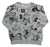 Šedo-černá mikina s Minnie a kamarády Disney