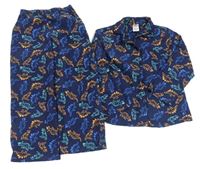 Tmavomodré pyžamo s diny Peacocks