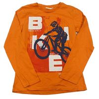 Oranžové triko s cyklistou Kids