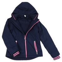 Tmavomodrá softshellová zimní bunda s kapucí Yigga