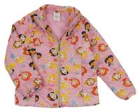 Růžová šusťáková lehce zateplená bunda s princeznami Disney
