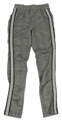 Černo-bílé vzorované legíny s třpytivými pruhy Y.F.K.