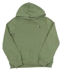 Zelená mikina s logem a kapucí Only 