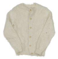 Bílý chlupatý třpytivý propínací svetr C&A