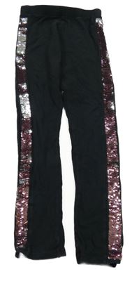 Černé legíny s pruhy z flitrů Nutmeg