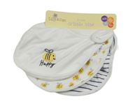 Nové - 3set - 3x bílo-tmavomodrý bryndák s včelkami a pruhy Lily & Dan