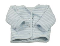 Světlemodro-bílá pruhovaná zateplená oboustranná propínací mikina C&A