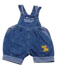 Tmavomodré laclové riflové kraťasy s pejskem 