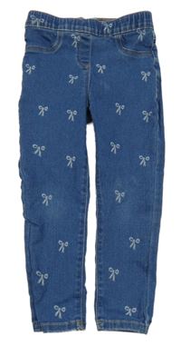 Tmavomodré džegíny s mašlemi Tu