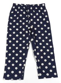 Tmavomodro-bílé puntíkaté crop legíny Topolino