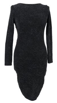 Dámské černé třpytivé šaty se zkříženými zády River Island 