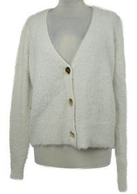 Dámský smetanový chlupatý propínací svetr Primark 