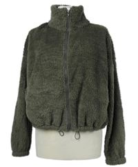 Dámská tmavošedá chlupatá crop propínací mikina Shein 