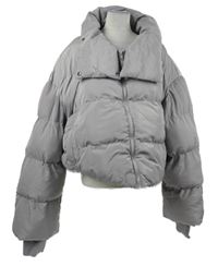 Dámská šedá šusťáková zimní crop bunda Collusion vel. 54