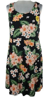 Nové - Dámské černé květované šaty George 