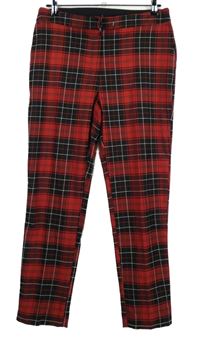 Nové - Dámské červeno-černé kostkované skinny kalhoty Pimkie 